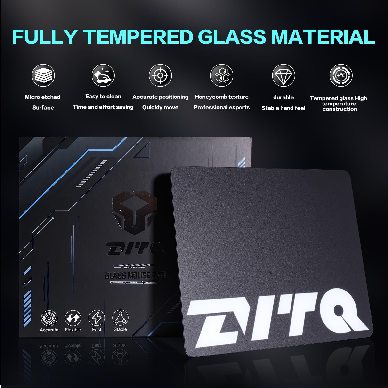 Amazon.com: Zvtq Glass Gaming Mouse Pad, Micro-Etched Surface
